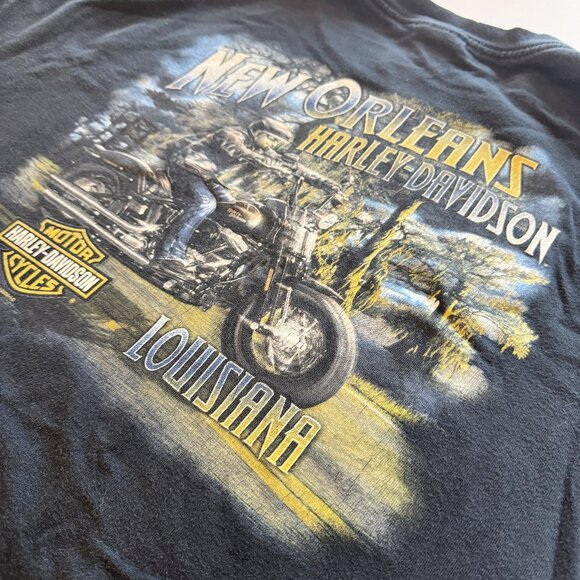 Vintage Y2K Harley Davidson 2009 New Orleans LA Louisiana Black Shirt Size 4XL - Picture 1 of 6